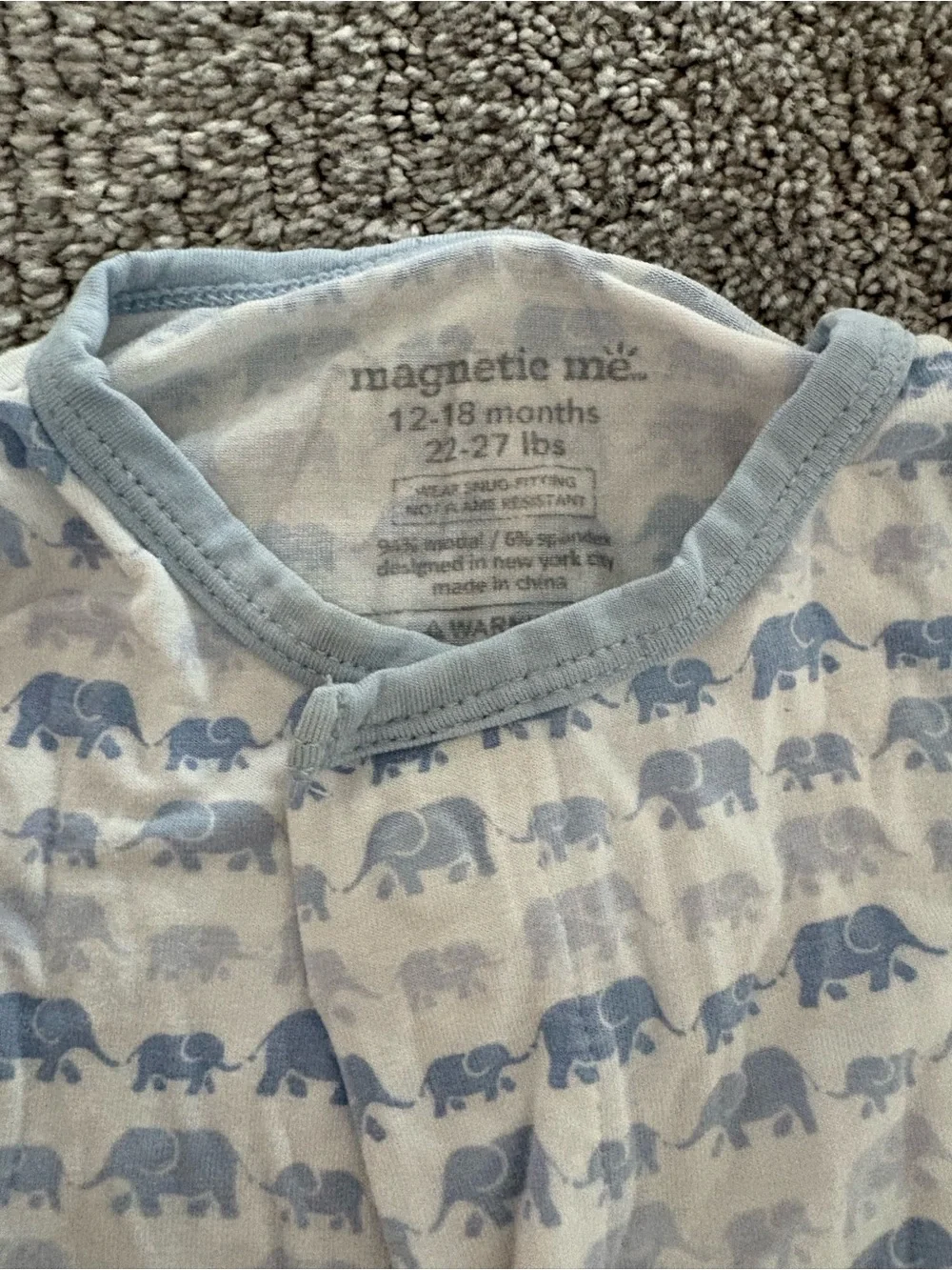 Magnetic Me 12-18 month Kids  One-Piece Pajama footies- 2 pairs